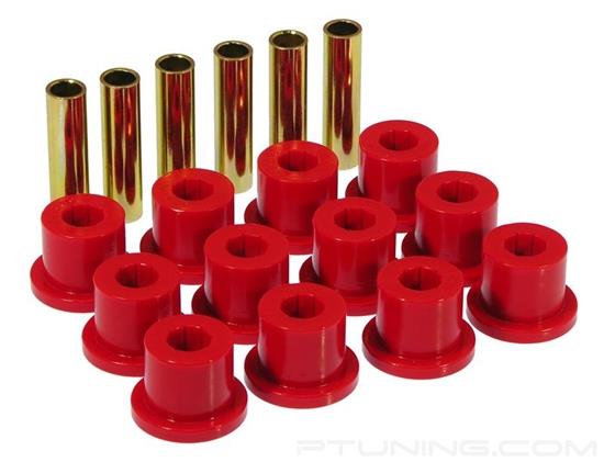 Prothane 7-1001 - Rear Leaf Spring Eye and Shackle Bushing Kit - Red