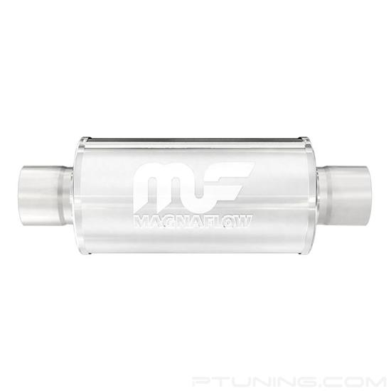 Picture of Race Series Stainless Steel Round Polished Exhaust Muffler (2.5" Center ID, 2.5" Center OD, 6" Length)