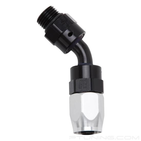 Picture of Full Flow 6AN 45 Degree to 6AN Male ORB Swivel Dry Sump Hose End - Black/Silver