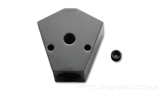 Picture of 1/2" NPT Female to 1/2" NPT Female x 1/2" NPT Female Y-Adapter Fitting with 1/8" NPT Male Port, Aluminum - Black