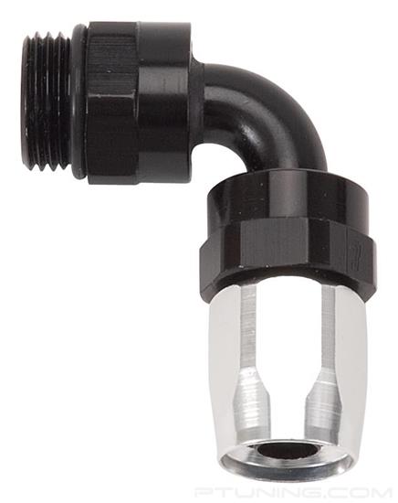 Picture of Full Flow 8AN 90 Degree to 10AN Male ORB Swivel Dry Sump Hose End - Black/Silver