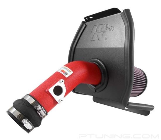 K&N 69-8007TWR - Typhoon Aluminum Wrinkle Red Cold Air Intake System with  Red Filter